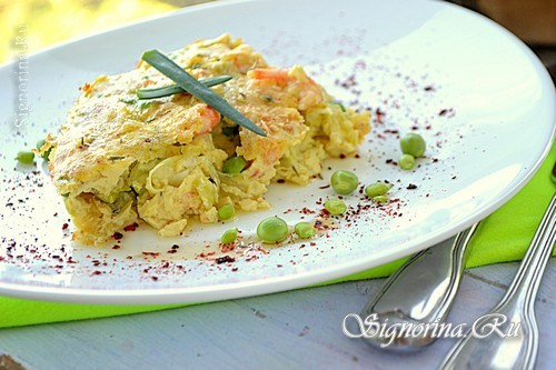 Фриттата с овощами и креветками, рецепт быстрого завтрака по-итальянски с фото